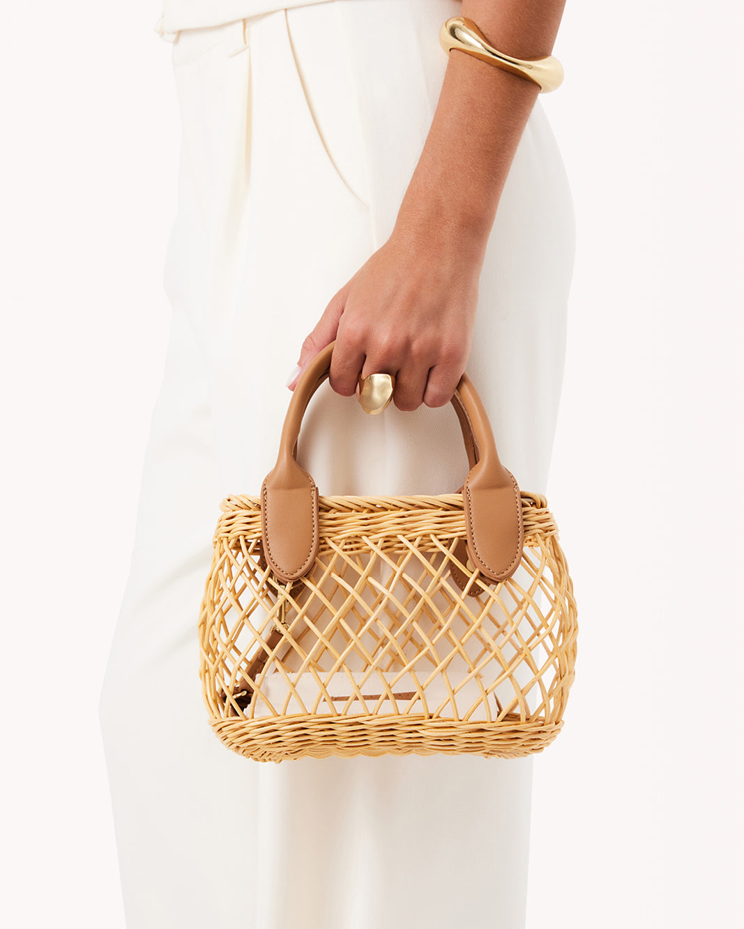 HOLIDAY HANDLE BAG - NATURAL RATTAN-TAN - Image 2